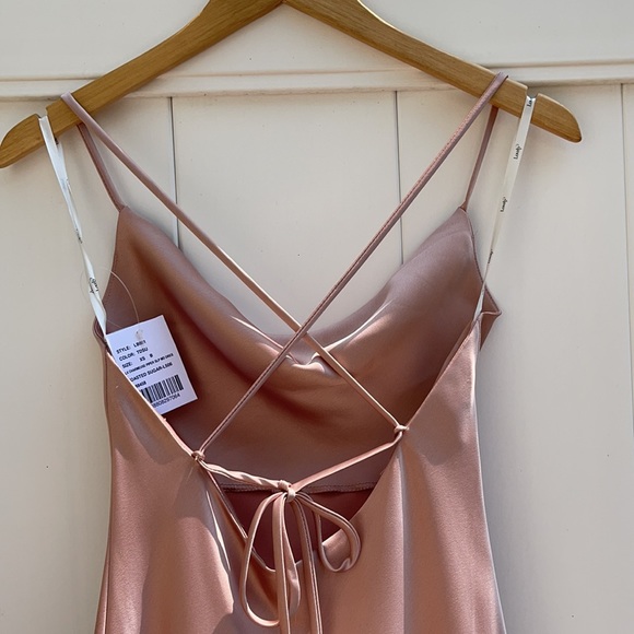 NWT Lovely Bridesmaids Dessy Collection - Toasted Sugar Piper Slip Dress XS - Picture 7 of 12